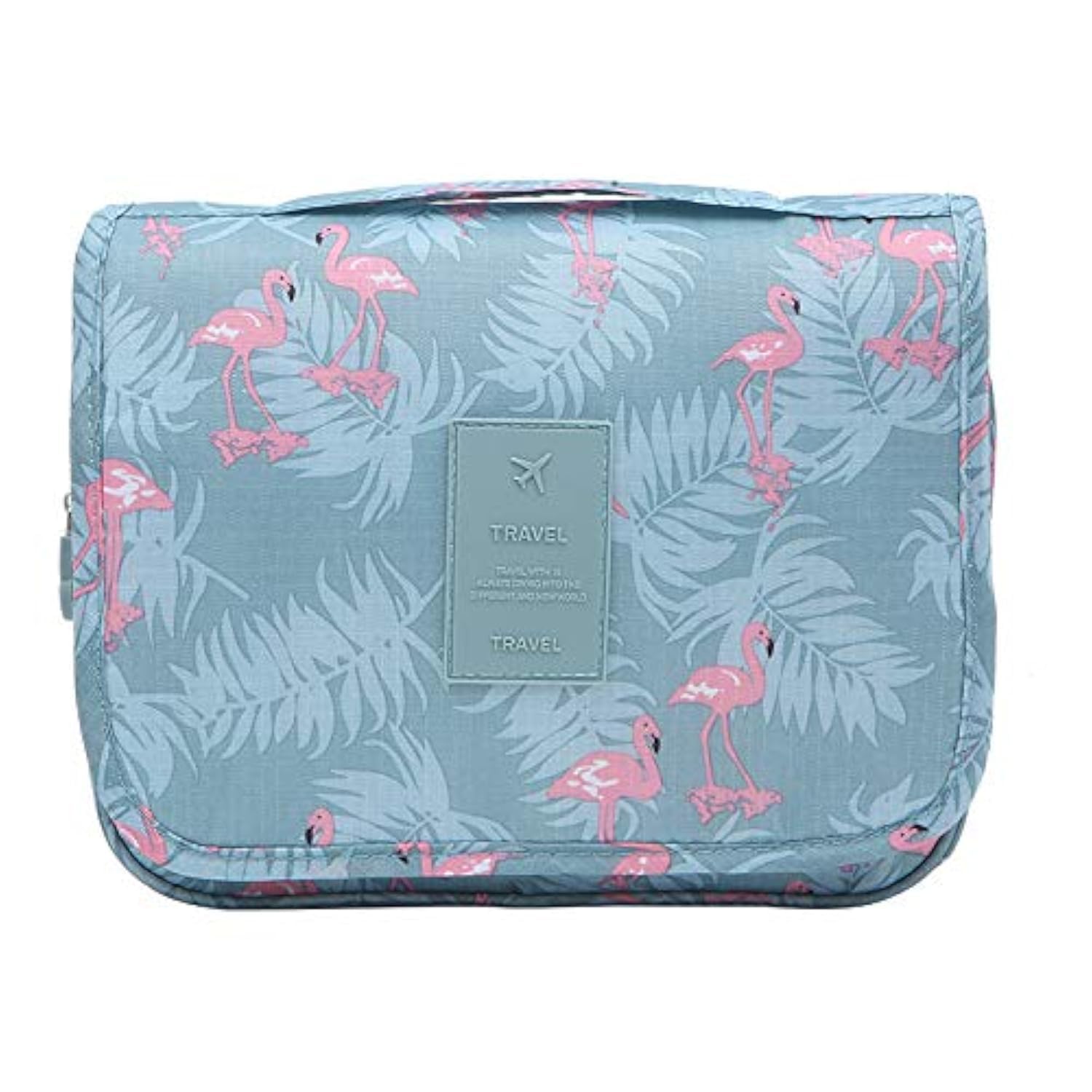 ZIBUYU Travel Cosmetic Pouch Hangable Cosmetic Organizer for Women Makeup Bag Printed Cosmetic Box Girls Cosmetic Pouch for Toiletries, Cosmetics, Skin Care Product, Makeup Brushes-Blue Flamingo ZIBUYU Travel Cosmetic Pouch Hangable Cosmetic Organizer for Women Makeup Bag Printed Cosmetic Box Girls Cosmetic Pouch for Toiletries, Cosmetics, Skin Care Product, Makeup Brushes-Blue Flamingo